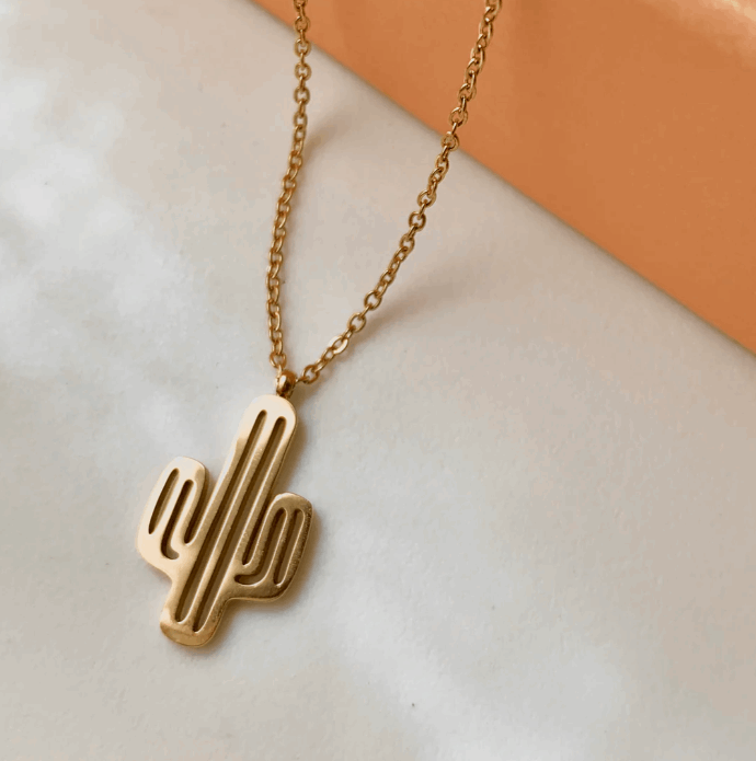 Collar Cactus Oro 18k - MANDALORA